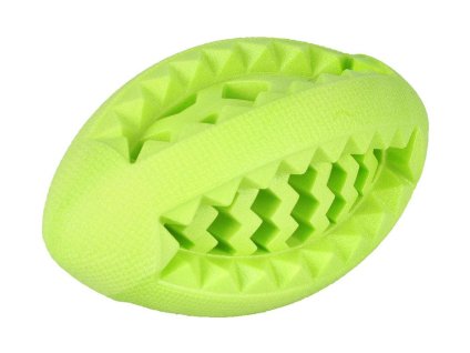 Hračka FLAMINGO guma - míč rugby mátový 13cm (DOPRODEJ)