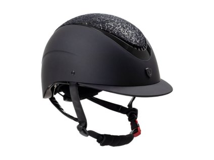 Bezpečnostní helma EQUESTRO Galaxy Narrow Visor black/shiny (L)