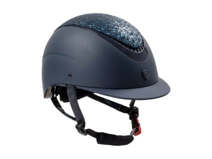 Bezpečnostní helma EQUESTRO Galaxy Narrow Visor blue/shiny (L)