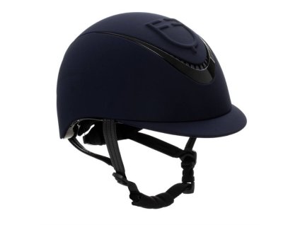 Bezpečnostní helma EQUESTRO Embossed Logo blue (L)