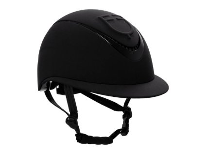 Bezpečnostní helma EQUESTRO Embossed Logo široký kšilt black (L)