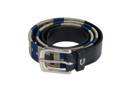 Pásek EQUESTRO Geometric černý/modrý/šedý 70cm