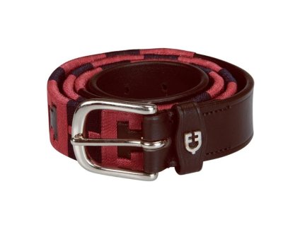 Pásek EQUESTRO Geometric hnědý/modrý/vínový 95cm