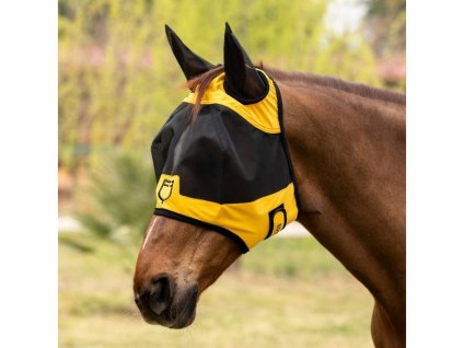 Maska proti hmyzu EQUESTRO Logo yellow (XL)