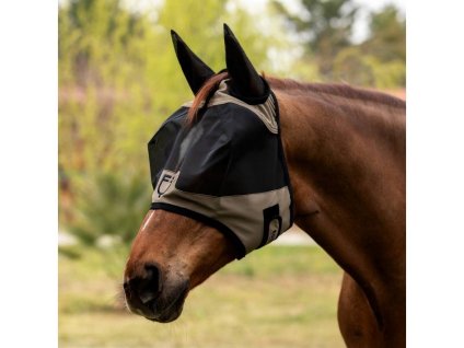 Maska proti hmyzu EQUESTRO Logo walnut (S)