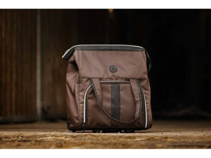 Taška na čištění EQUITHEME na kolečkách hnědá