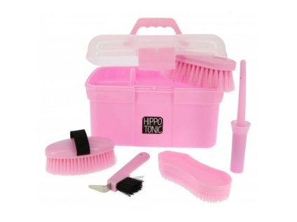 Box na čištění + sada kartáčů HIPPOTONIC pink