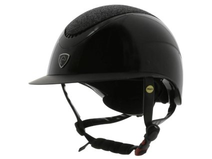 Bezpečnostní helma EQUITHEME Wings MIPS black glitter lamé (52-54)