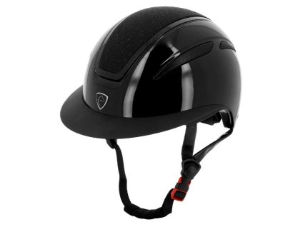 Bezpečnostní helma EQUITHEME Agris s širokým kšiltem glossy black celestial (56-58)