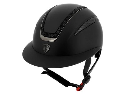 Bezpečnostní helma EQUITHEME Agris s širokým kšiltem black glitter lamé (59-61)