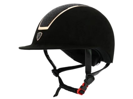 Bezpečnostní helma EQUITHEME Glint Lamé black/pink gold (58-60)