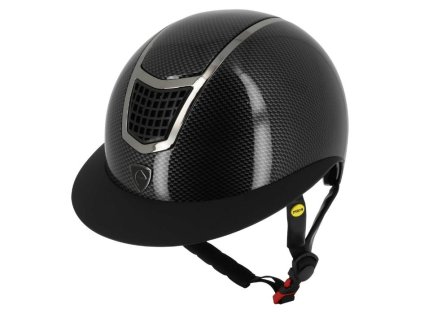 Bezpečnostní helma EQUITHEME Airy LM MIPS black/glossy carbon (56-58)