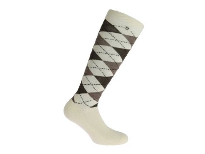 Podkolenky EQUITHEME Argyle ecru/taupe (35-38)