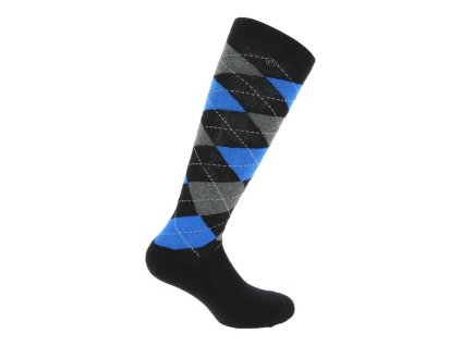 Podkolenky EQUITHEME Argyle black/blue (35-38)