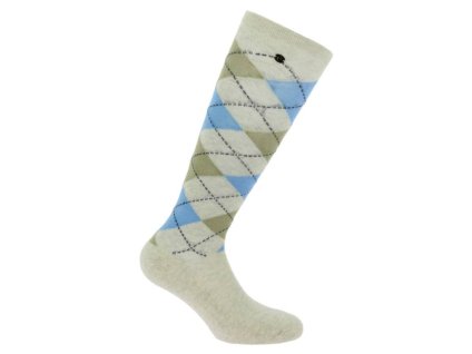 Podkolenky EQUITHEME Argyle beige/sky blue (35-38)