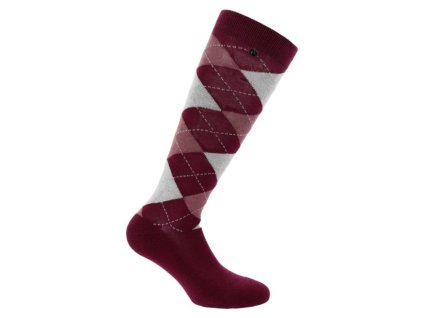 Podkolenky EQUITHEME Argyle burgundy/old pink (39-41)