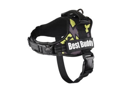 Postroj FLAMINGO Best Buddy Pluto zelený (M) 3,8x60-80cm