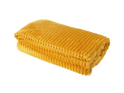 Deka O´LALA PETS Stripe dvouvrstvá žlutá 200x155cm