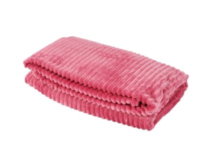 Deka O´LALA PETS Stripe dvouvrstvá růžová 200x155cm (DOPRODEJ)