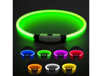 Svítící obojek BENTECH DC213 LED RGB 29,5-70cm