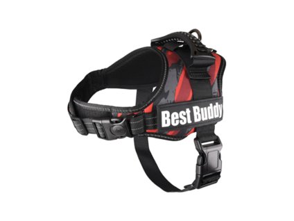 Postroj FLAMINGO Best Buddy Pluto červená kamufláž (XS) 2,5x40-55cm