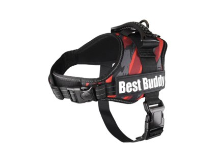 Postroj FLAMINGO Best Buddy Pluto červená kamufláž (M) 3,8x60-80cm