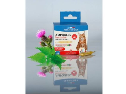 FRANCODEX Skin and Coat ampulky pro kočky a koťata 18x1ml