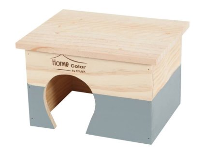 Dřevěný domek pro hlodavce ZOLUX Home Color šedý (M) 24x19x15cm (DOPRODEJ)