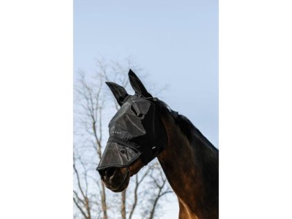 Maska proti hmyzu EQUITHEME Zipper 50% UV s nosem černá XFULL