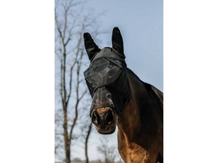 Maska proti hmyzu EQUITHEME Soft 50% UV s nosem černá PONY