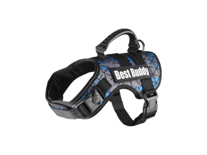 Postroj FLAMINGO Best Buddy Uranus modrá kamufláž (S) 2,5x50-70cm