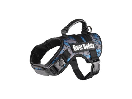 Postroj FLAMINGO Best Buddy Uranus modrá kamufláž (L) 5x70-90cm