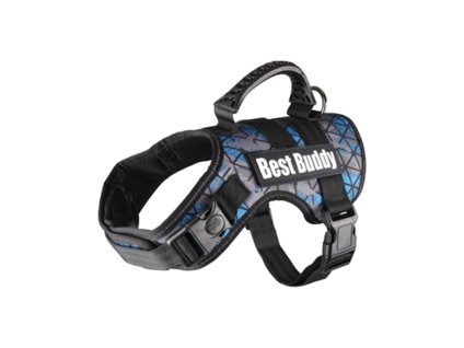 Postroj FLAMINGO Best Buddy Uranus modrá kamufláž (XXL) 5x95-130cm