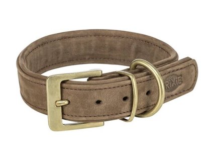 Obojek TRIXIE Pure kožený hnědý (M-L) 39-46x3,5cm