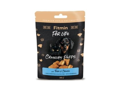 FITMIN For Life Dog & Cat Crunchy Puffs with Tuna & Cheese 50g