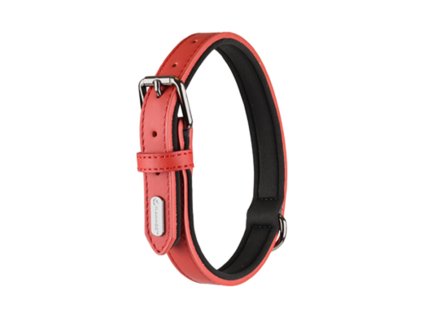 Obojek FLAMINGO Rinti kožený červený 2,5x38-48cm