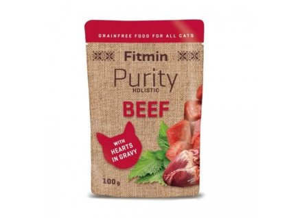 Kapsička FITMIN Purity Cat Beef with hearts 100g