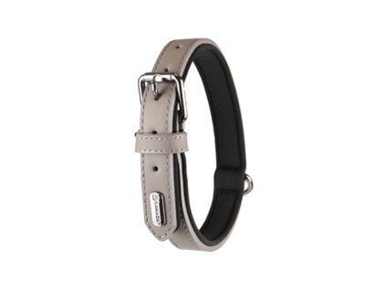 Obojek FLAMINGO Rinti kožený šedý 2x36-44cm