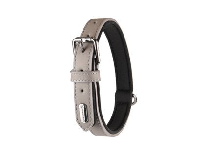 Obojek FLAMINGO Rinti kožený šedý 3x47-57cm