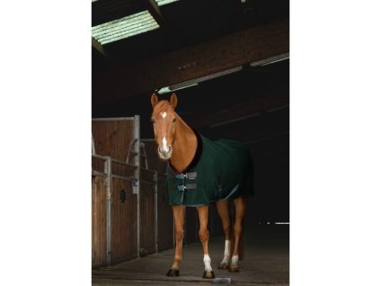 Odpocovací deka EQUITHEME Teddy černá/hnědá 135cm