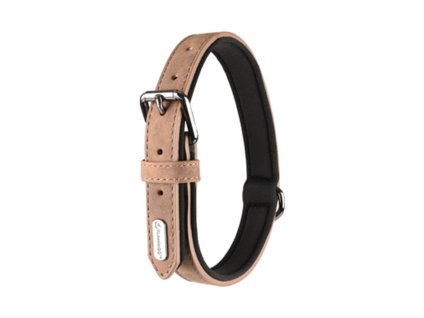 Obojek FLAMINGO Delu z umělé kůže hnědý 3x47-57cm