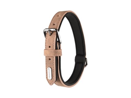 Obojek FLAMINGO Delu z umělé kůže hnědý 3x52-62cm