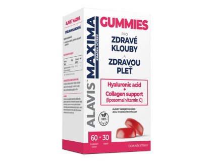 ALAVIS MAXIMA Gummies Hyaluronic acid + Collagen support (vitC) 60tbl+30cps