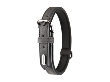 Obojek FLAMINGO Delu z umělé kůže černý 3x47-57cm