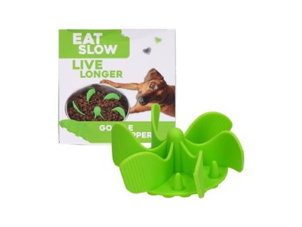 Zpomalovací spirála do misky EAT SLOW LIVE LONGER zelená 11cm