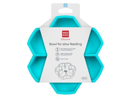 Zpomalovací miska WAUDOG silikonová tyrkysová 19cm (750ml)