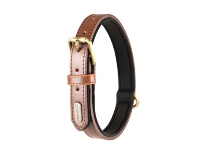 Obojek FLAMINGO Lyabo z umělé kůže hnědý 3x47-57cm