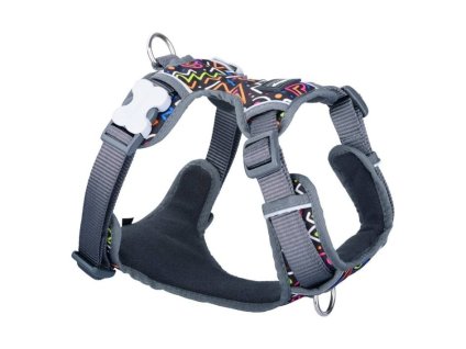 Postroj RED DINGO Squiggles Black polstrovaný 56-80x2,5cm