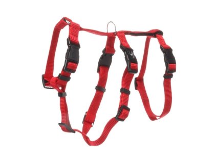 Postroj na kočku FLAMINGO Zera bezpečnostní červený (M/L) 25-31x40-56x35-53xm (1,5cm)