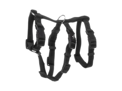 Postroj na kočku FLAMINGO Zera bezpečnostní černý (S/M) 20-25x30-43x25-41xm (1,5cm)